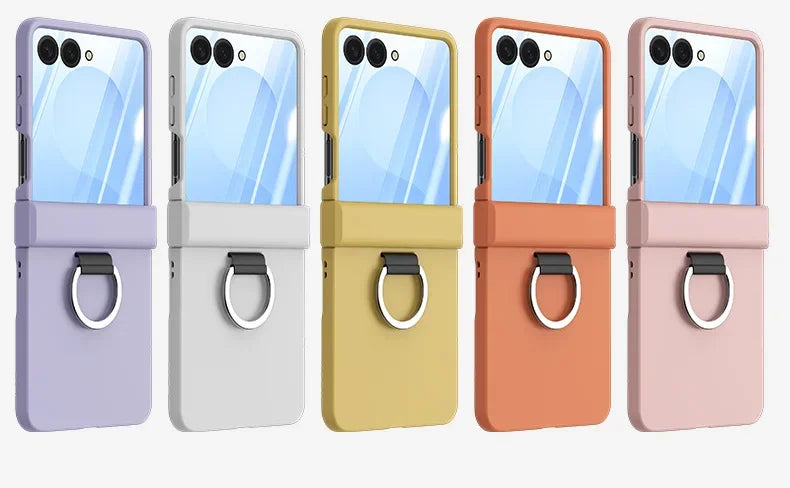Ring Folding Phone Case for Samsung Galaxy  Z Flip  7 6 5 4 3 ZFlip7 FE All Inclusive Hinge ProtectiveShockproof Cover