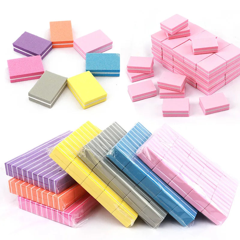 Nail Art Buffer Polish 50-10Pcs Mini Buffing Sanding Files Block Pedicure Care Manicure Pedicure Nail File Tools Nail Charm