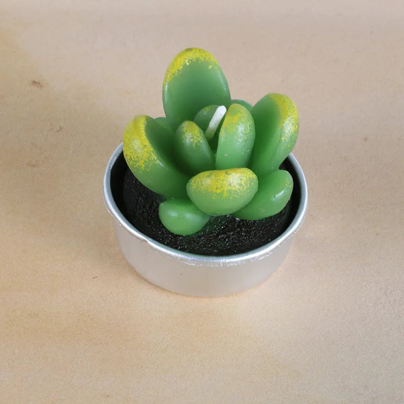 Creative Handmade Aromatherapy Candles Succulent Plants Rose Candles Cactus Home Decoration Ornaments Birthday Gift Lotus Candle