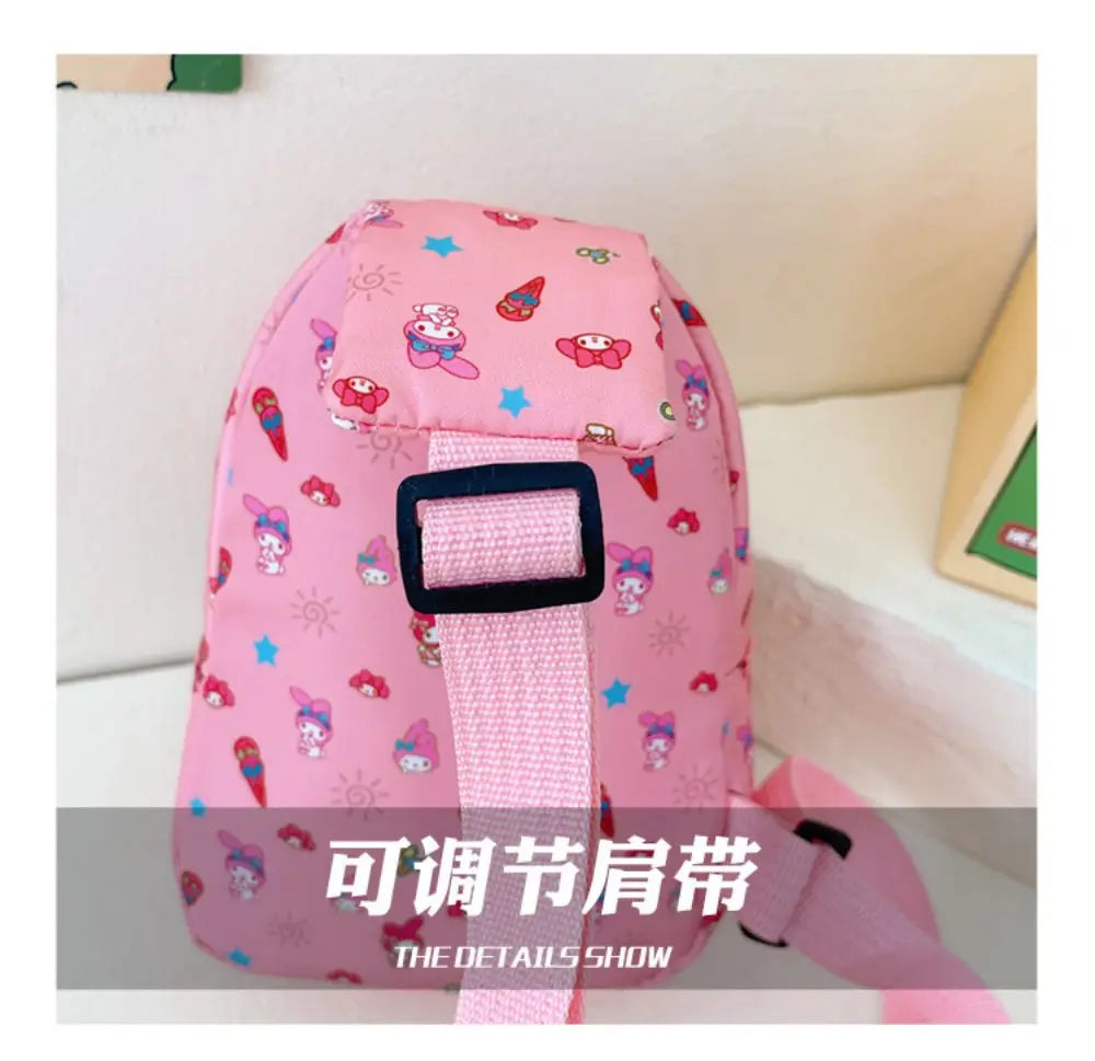 Hello Kitty Children Chest Bag Sanrio figure Kuromi Cute Coin Purse Shoulder Bag Boy Girl Cross Body Bag Fashion Messenger Bag