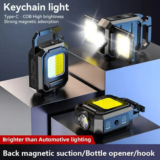 XPE Work Light COB LED Flashlight Pocket Outdoor Foldable Side 2 COBs Camping Hiking Lamp 800mAh USB Charging IPX4 Waterproof