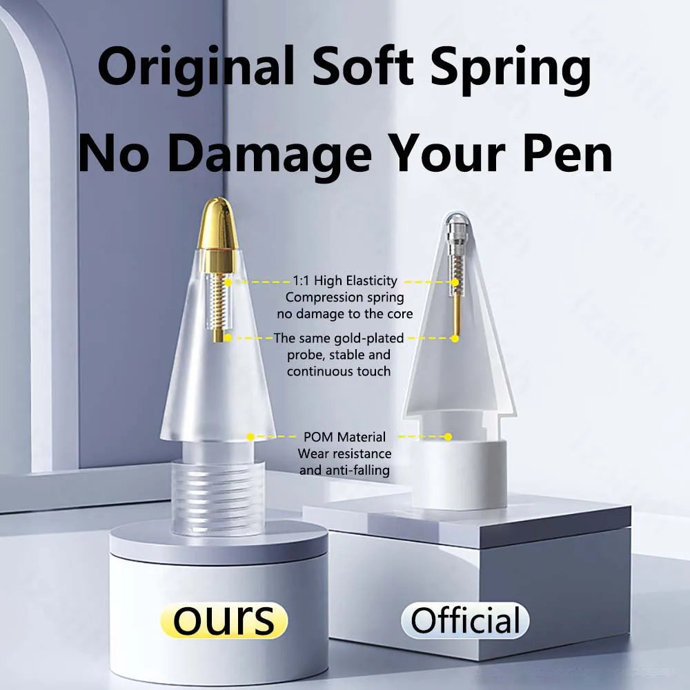 Replacement Pencil Tips for Apple Pencil 1st 2nd 3th(USB-C) 4/6 Pcs 2B Thin Soft Nibs for iPad Pro Pencil 1/2/3 Stylus Fine Nib