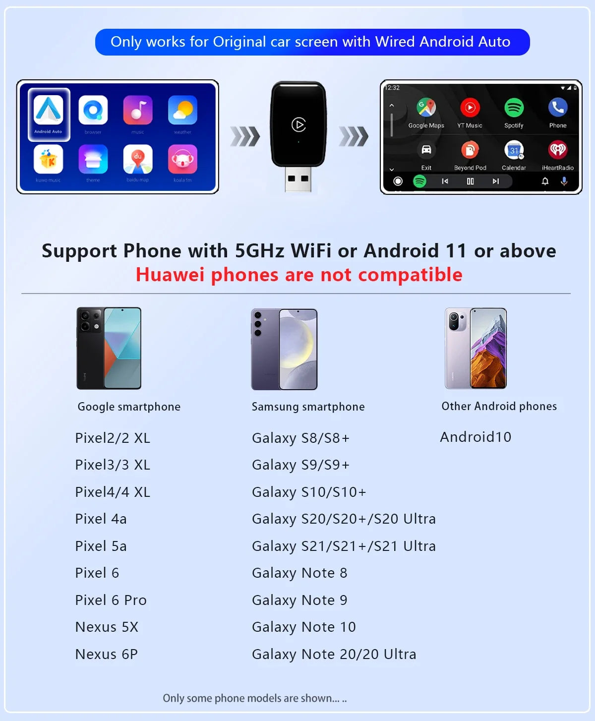 Mini CarPlay Box For Audi Mercedes Volvo Volkswagen Support Bluetooth Wireless Android Auto Connection Charging Siri IOS15