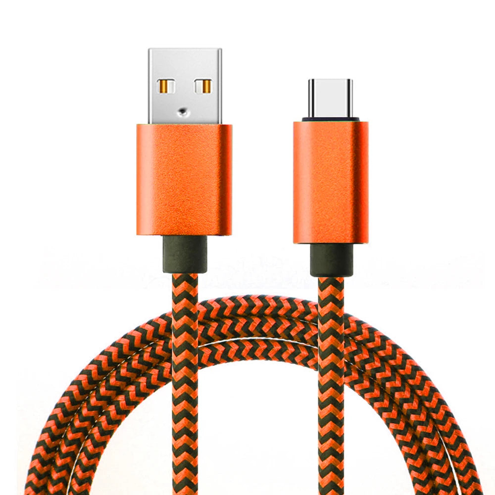 USB Type C Cable Date Sync 2.4A Fast 1M 2M 3M Charging Nylon Braided Wire Charger Cable For Samsung Huawei Android Mobile Phone