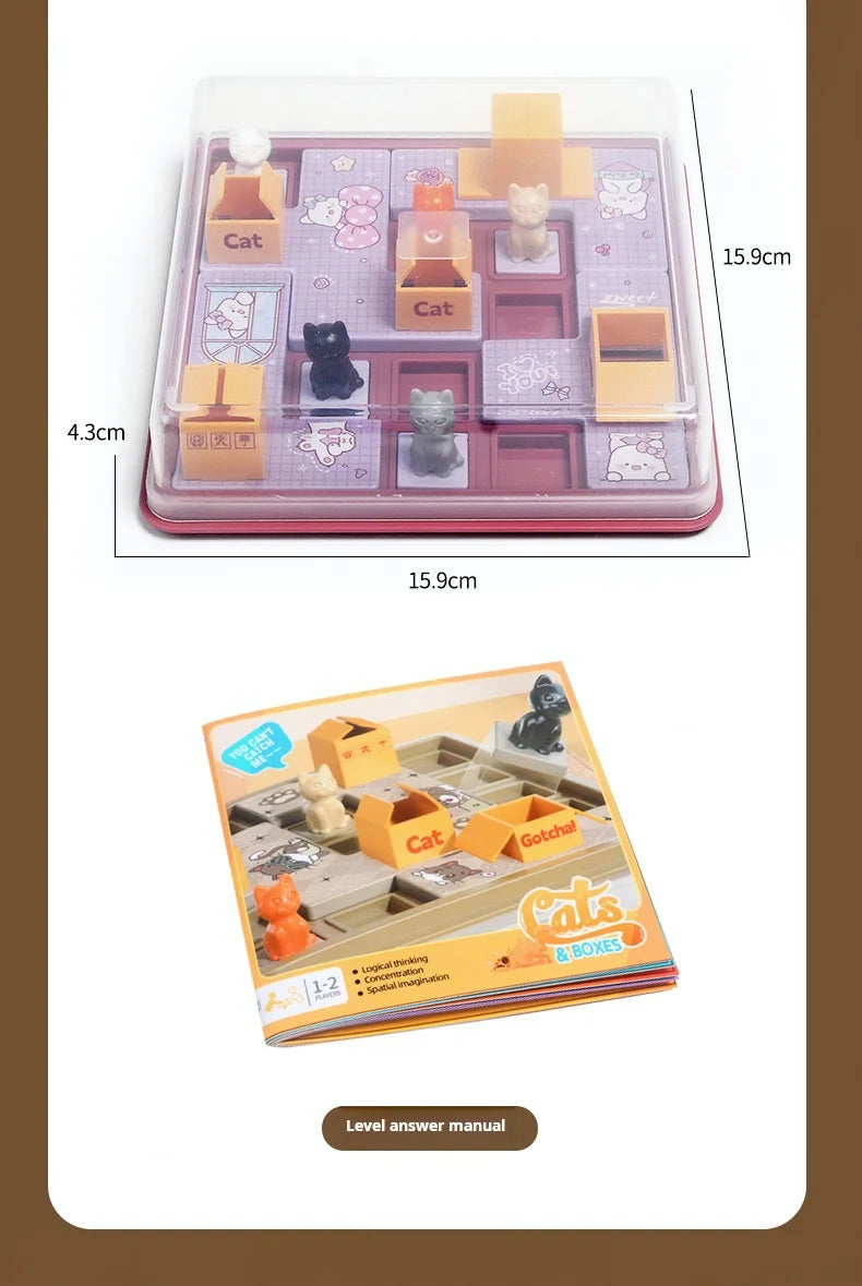 Children Toy Hidden Cat Clearance Board Montessori Game Cat Baby Space Planning Logical Thinking Training Puzzle Toys Kids Gifts