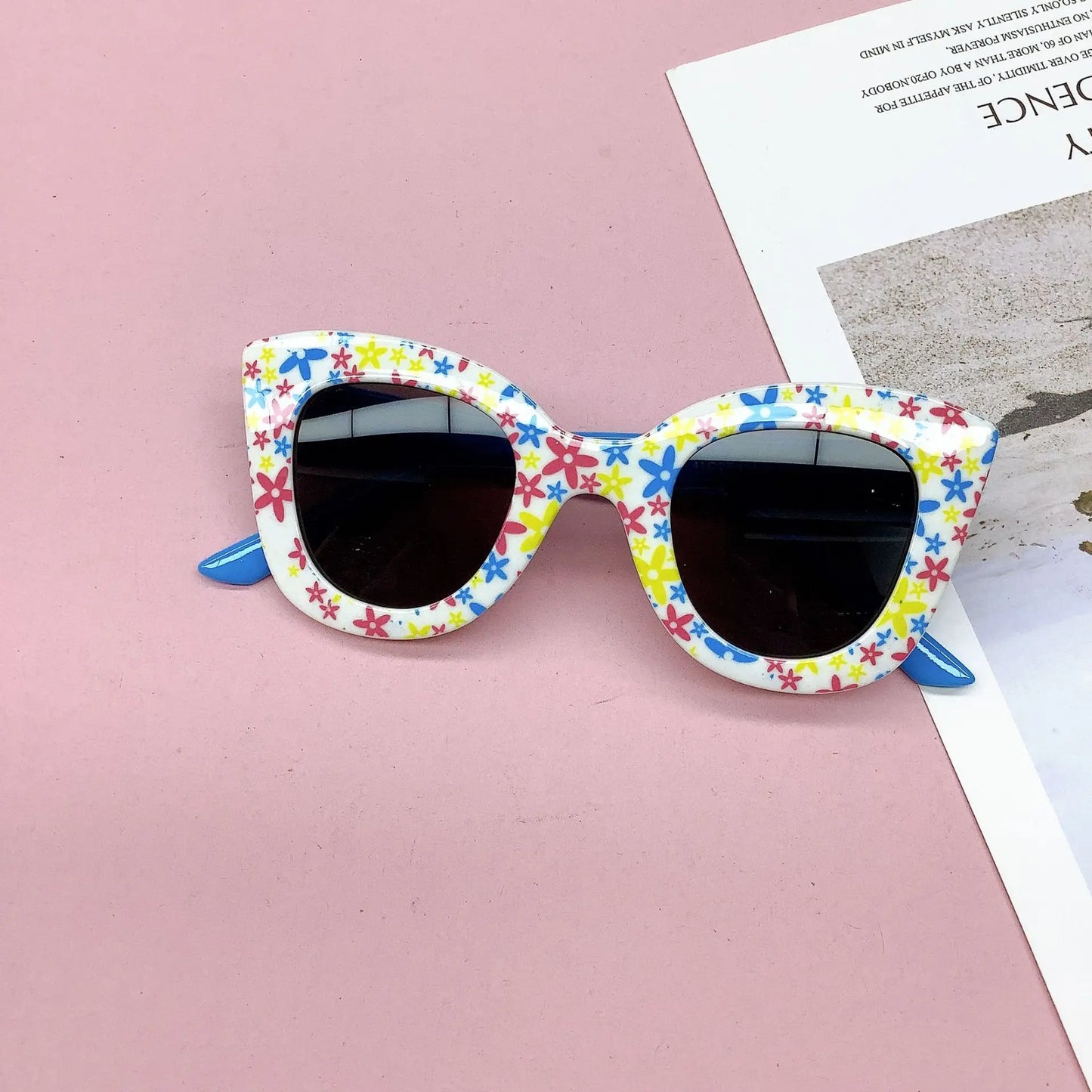 Fashionable New Travel Bag Flower Children's Sunglasses Anti UV Baby Boys And Girls Eye Protection Glasses