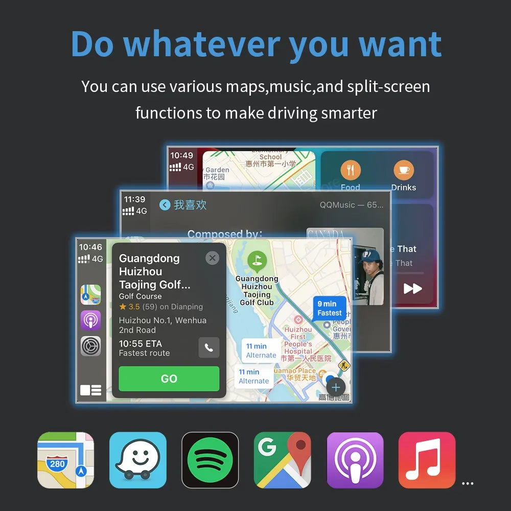 Wireless  Carplay adapter Android Auto For Peugeot&Citroen SMEG&MRN NAC 508 308 208 3008&C4 DS3 DS5 Support Reverse Camera