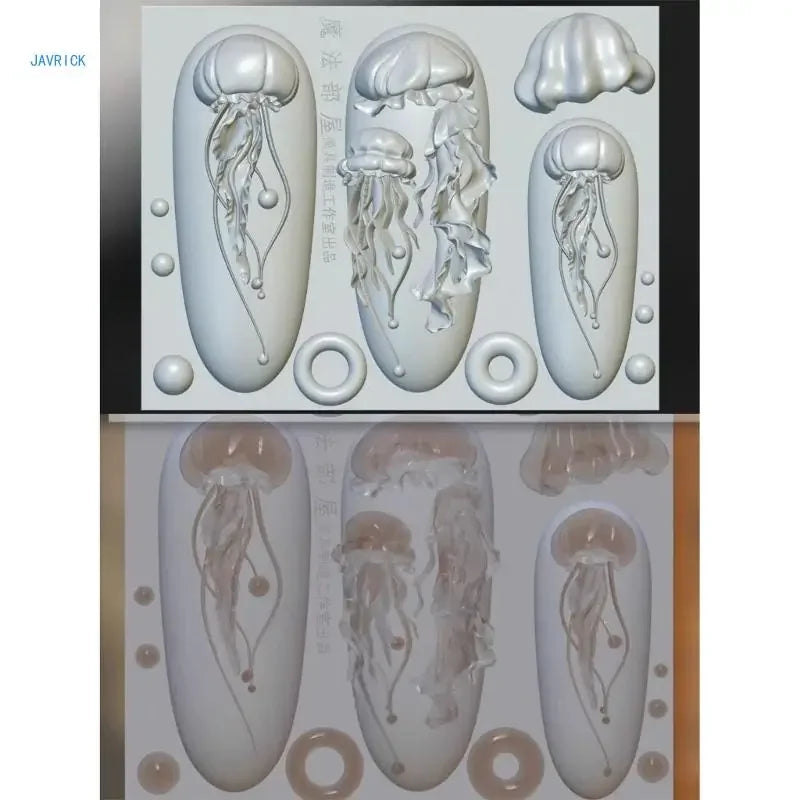 Creative Jellyfish Art Moulds Silicone Dropper Mold Decoration Molds Unique Manicures Moulds Silicone Material