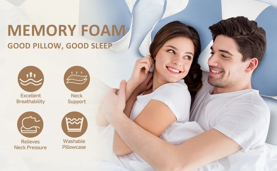 2024 New Ergonomic Memory Foam Cervical Pillow-Neck And Shoulder Support  Adjustable For Side Back Stomach Sleepers