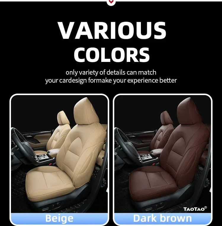 Custom Fit Highlander Car Seat Covers for Select Toyota Highlander Full Set Three-Row Second Row 2020 2021 2022 2023 2024