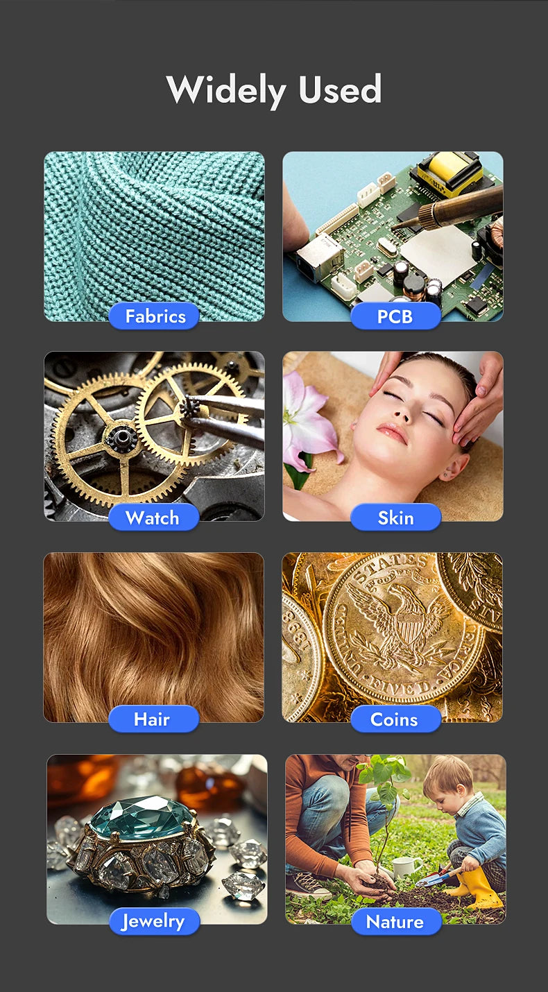 RIEVBCAU DM7 4.3'' Digital Microscope 1000X Coin Microscope 1080P Video Microscope for Adult Soldering With 8 LEDs Dropshipping