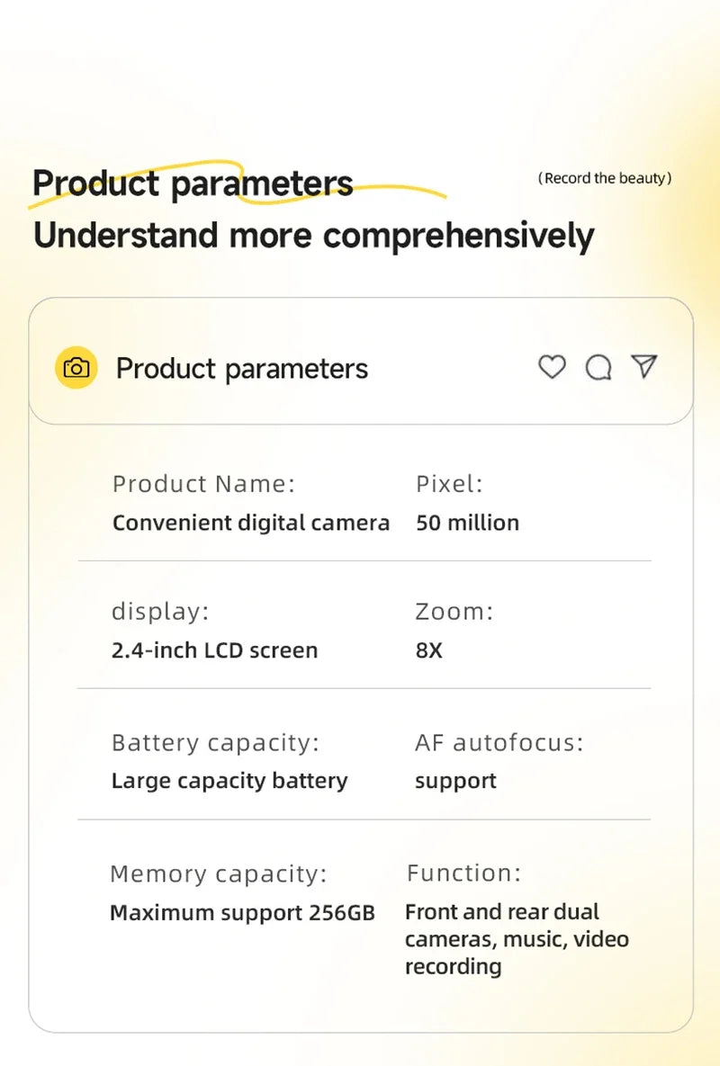 Xiaomi 4k Digital Camera Retro CCD Portable Camera 50 Million Pixels Auto Focus Entry-level Camera Dual Camera Flash Student CCD