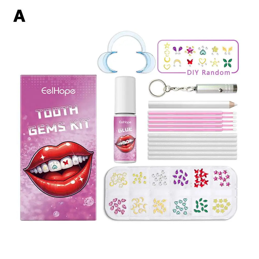 DIY Teeth Ornament With Curing Light Glue Professional Dental Adhesive Gem Crystals Ornaments Easy To Remove Unisex Dental Decor