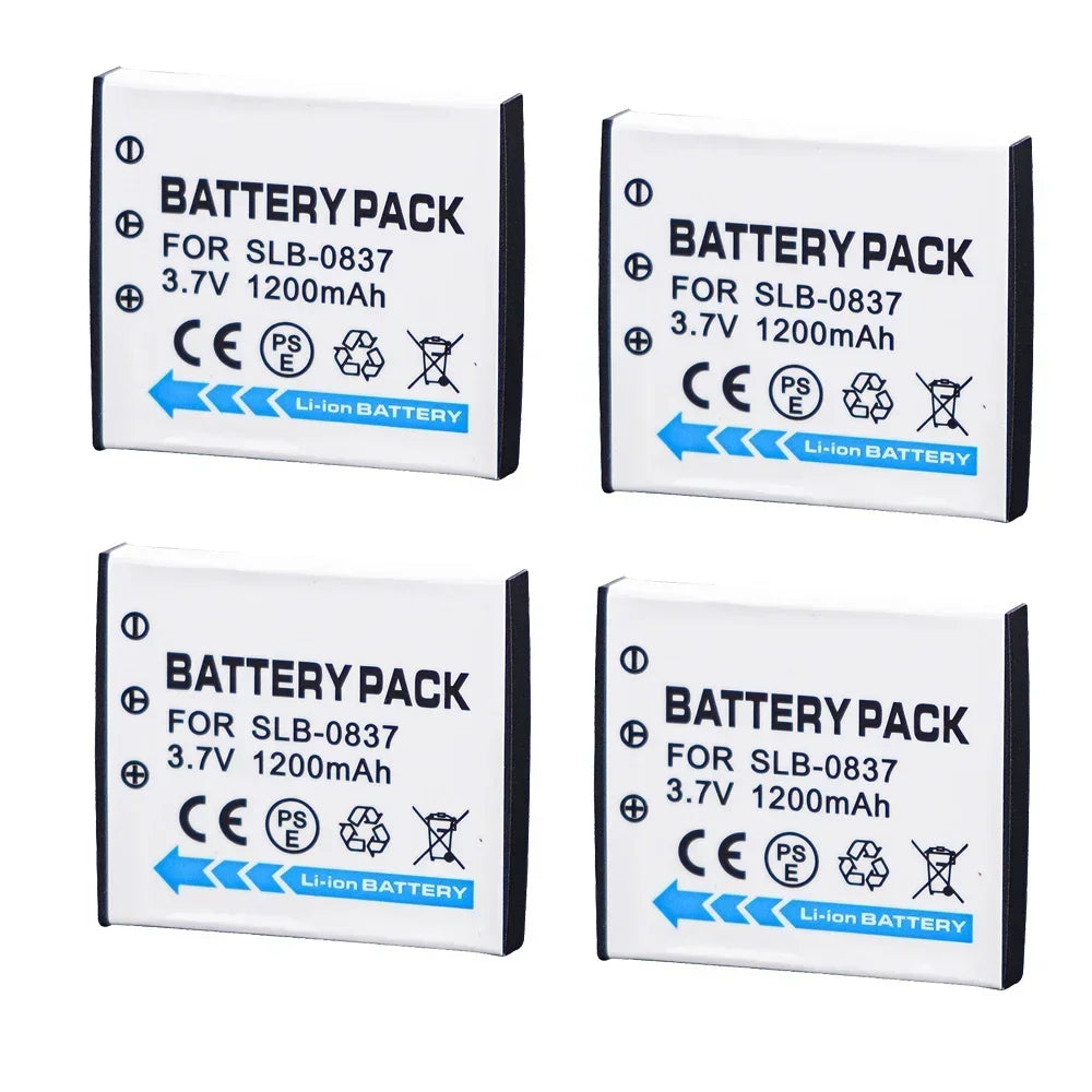 3.7V 1200mAH SLB 0837 SLB0837 SLB-0837 Camera Battery + USB Charger Suitable for Samsung Camera NV3 NV5 NV7 I5 I6 I50 I70 L73