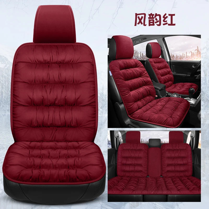 New car seat cushion single piece backless, autumn and winter universal plush anti slip cushion, warm pad three piece set