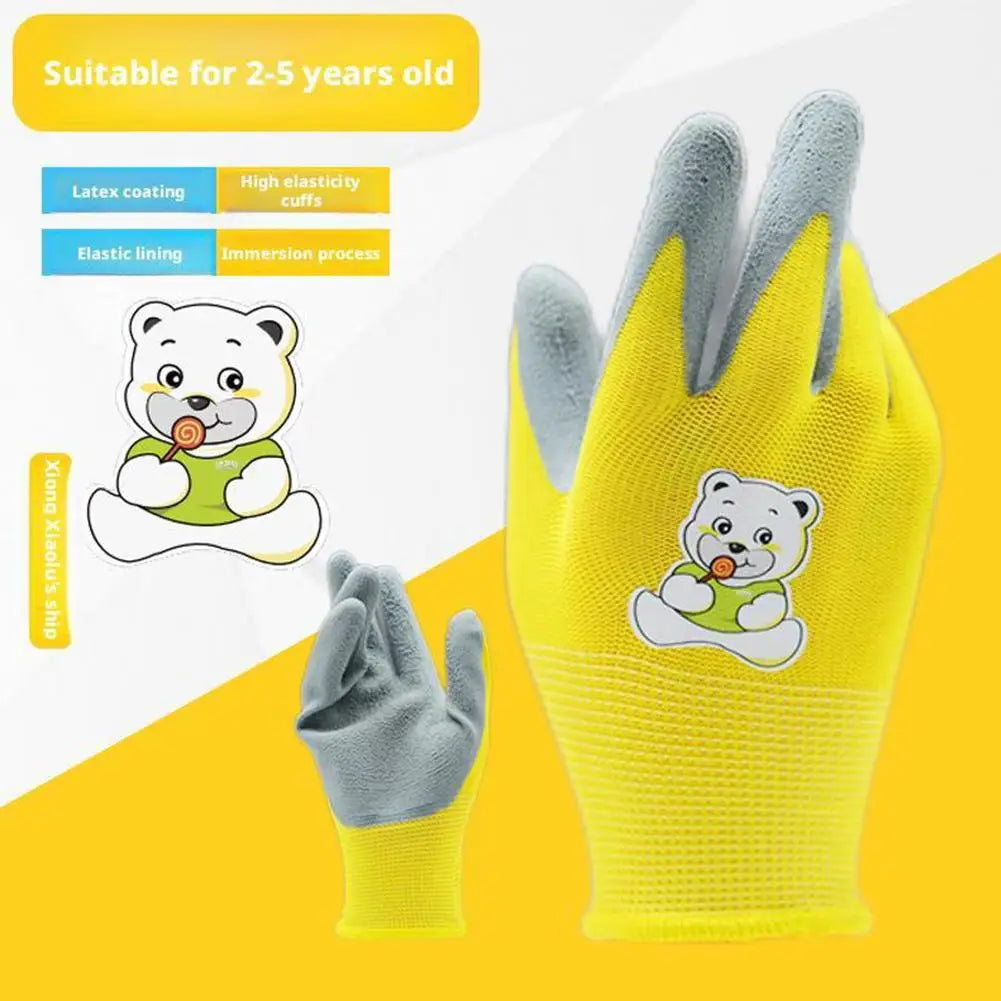 Gardening Gloves Kids Durable Waterproof Garden Work Gloves Non-Slip Children Safety Yard Work Gloves Portable Garden Supplies