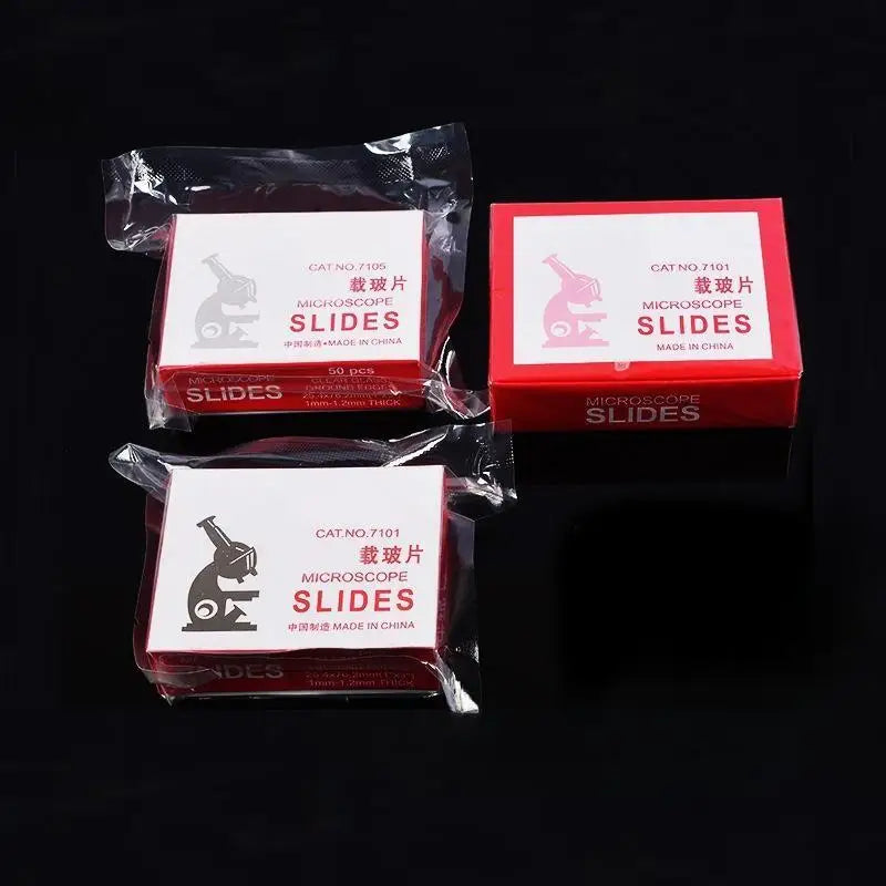 50 pcs/Box Lab Microscope Slides 1mm-1.2mm Thick Glass Slides for Microscope, Clear Glass Ground Edges 1" x 3" Accessories