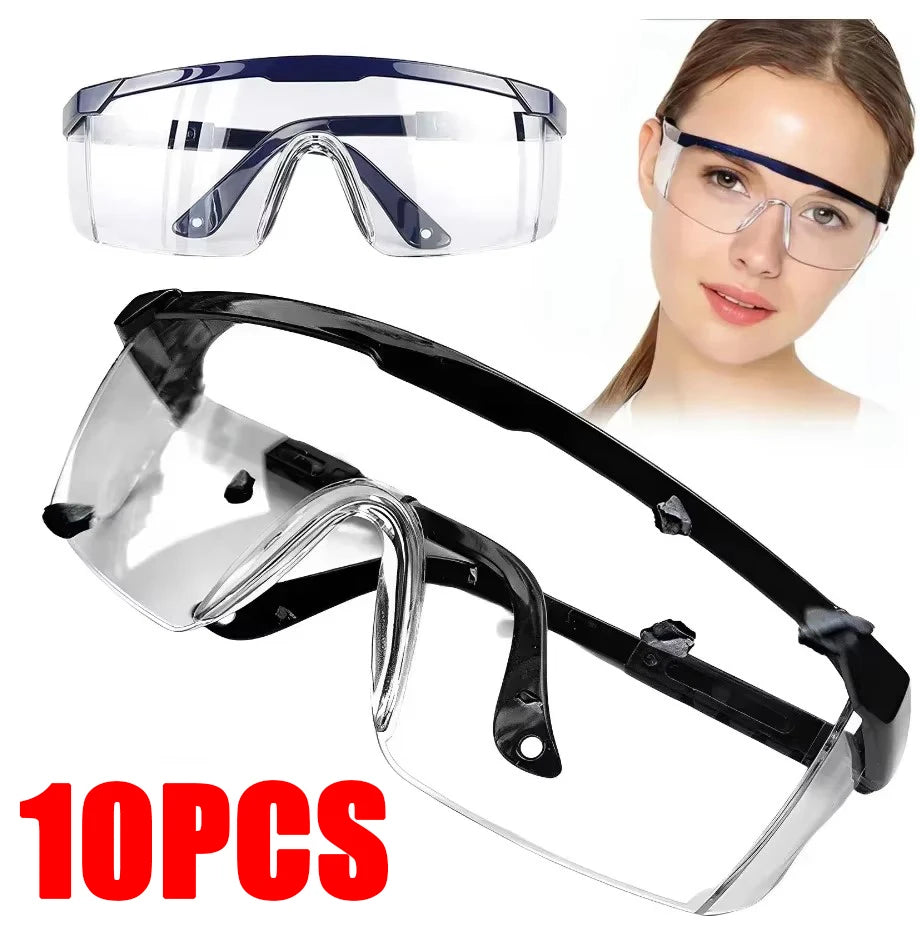 2Pairs Goggles Of Anti-Splash  Windproof And Dustproof Laboratory Industrial Riding Safety Goggles Men's And Women's Glasses