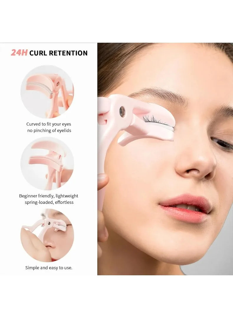 2 Style Eyelash Curler,Achieve Perfect Curls in 5 Seconds - Quick Natural Curling for Long Lasting  Makeup Tools Lash Curler