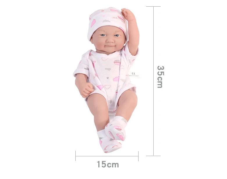 35CM 14inch Baby Dolls Cute Soft Silicone Baby Reborn Baby Doll Toys For Children Girls Gifts Lifelike Full Body Girl Dolls