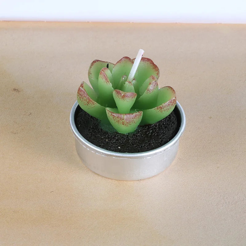 Creative Handmade Aromatherapy Candles Succulent Plants Rose Candles Cactus Home Decoration Ornaments Birthday Gift Lotus Candle
