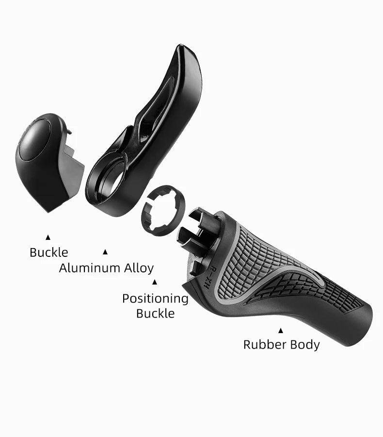 ROCKBROS Bicycle Grips MTB Mountain Bike Handlebar Grips Horns Shofar Vice Handle Bike Grips Shockproof Rubber Cycling Grips