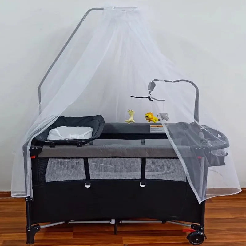 European EN Standard High Quality Foldable Multifunctional Baby Playpen Bedside Crib Sleeping Crib Drop Side Travel Cot Baby Bed