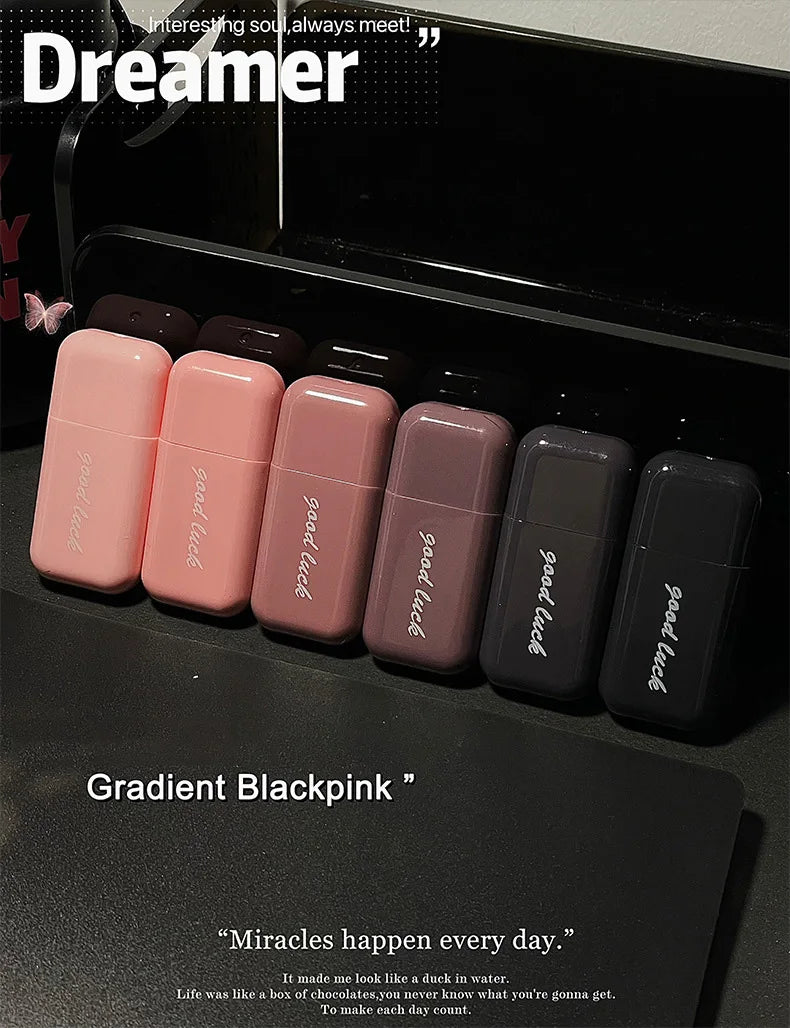 6PC Black Powder Correction Tape Set Simple and Creative Gradient Correction Tape Smooth and Silent Correction Tape for Students