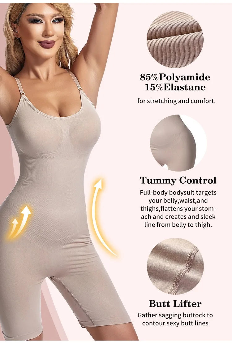 Women Bodysuit Sexy Shapewear Boxer Briefs Tummy Control Full Shaper Slimming Sheath Butt Lifter Thigh Slimmer Abdomen Corset