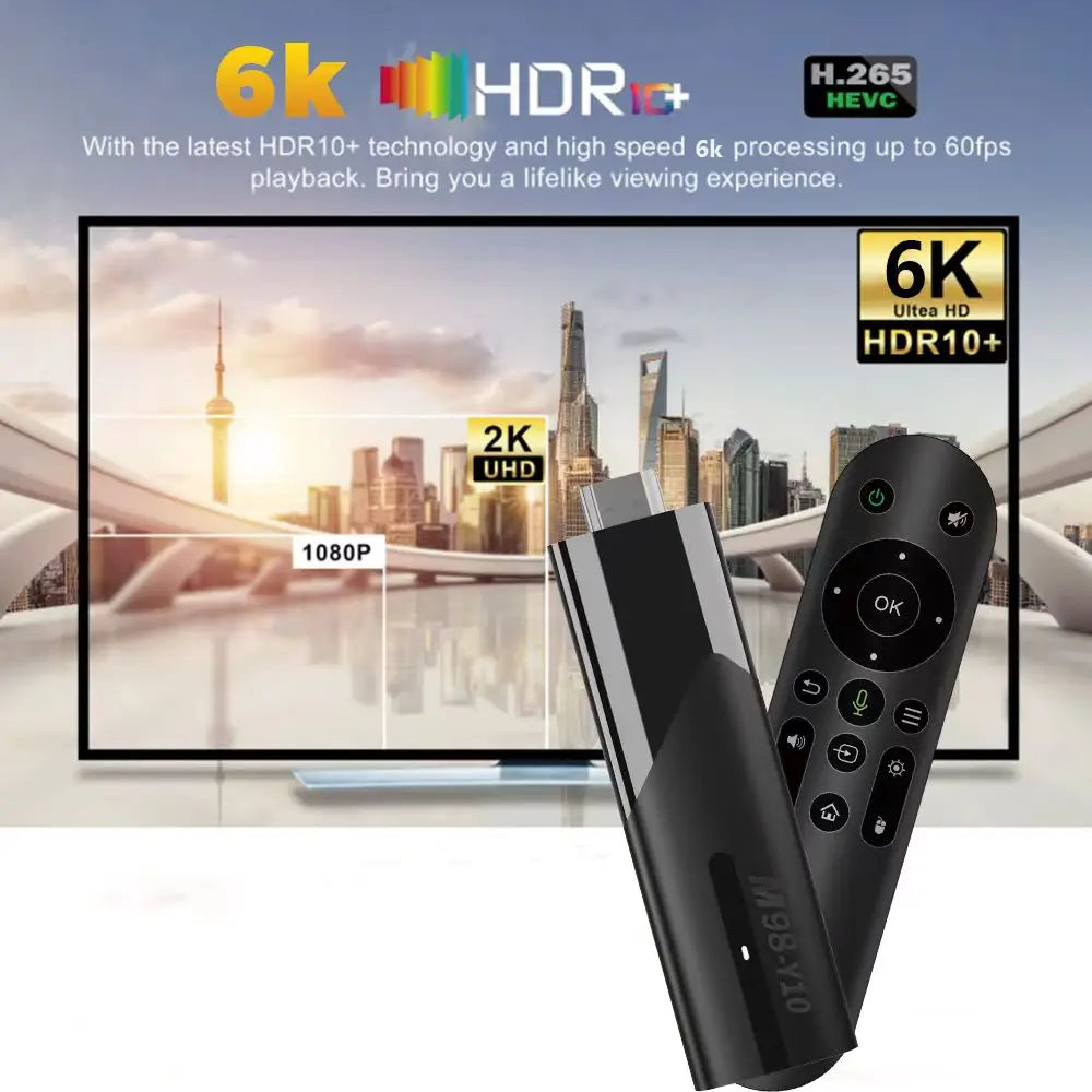 WIFI ATV 2.4G 5.8G TV Stick Android 13 Allwinner H618 4K HDR10+ 3D Voice Remote For Google YouTube NETFLIX Network Media Player