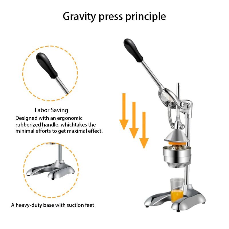 Manual Fruit Juicer Stainless Steel Manual Orange Lemon Squeezer Juicer
