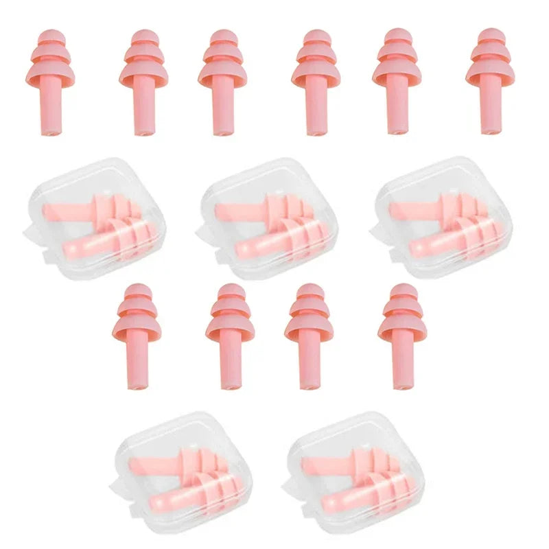 10pcs Soft Silicone Earplugs Waterproof Swimming Ear Plugs Reusable Noise Reduction Sleeping Ear Plugs Hearing Protector