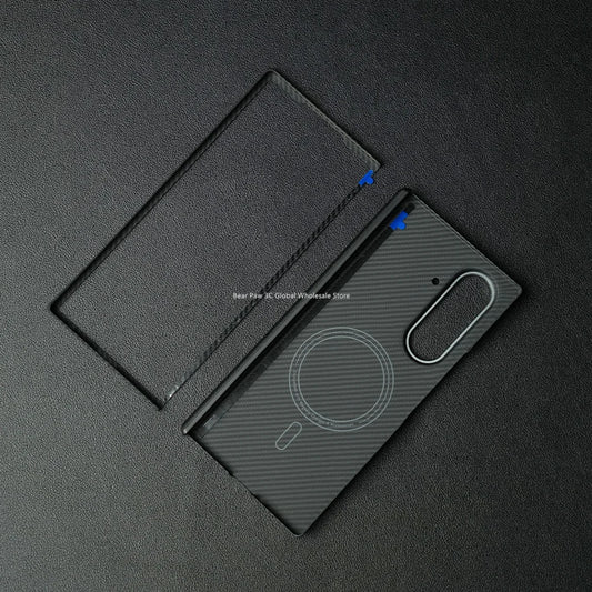 Magnetic MagSafe Case for Samsung Galaxy Z Fold 7 W26 Aramid Carbon Fiber Cover Ultra-Thin Lightweight Armor W26Protective Cover