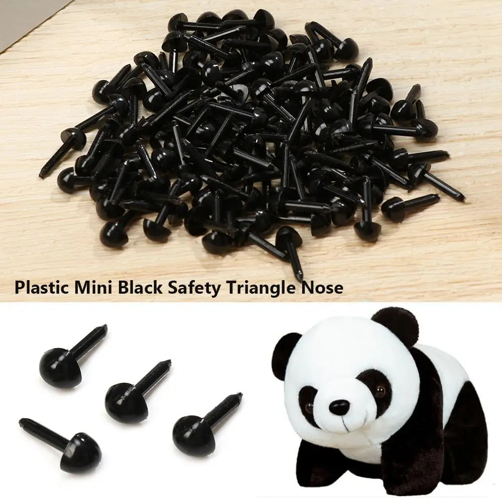 100pcs/bag 4.5X5.5MM Plastic Mini Black Safety Triangle Nose for Doll for Teddy Dog Stuffed DIY Doll Animals Plush Doll