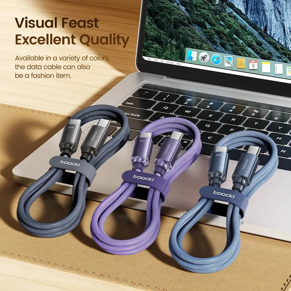 Toocki USB Type C to Type C Cable 100W Fast Charging for iPhone 15 Pro Max MacBook Samsung Galaxy Huawei Xiaomi Oneplus POCO