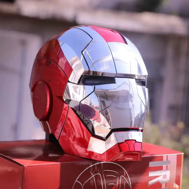 Iron Man Mk5 Helmet 1:1 Scale Electric Voice Activated Wearable Mask With Automatic Opening Closing Adult Toy Gift Collectible