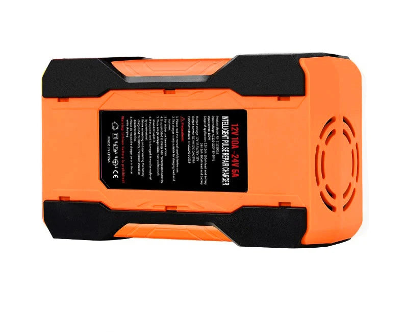 12V 24V 12A 10A Battery Charger Smart Fast Charging for Car Batteries 7-Stage Charge Pulse Repair for AGM GEL WET Lead Acid