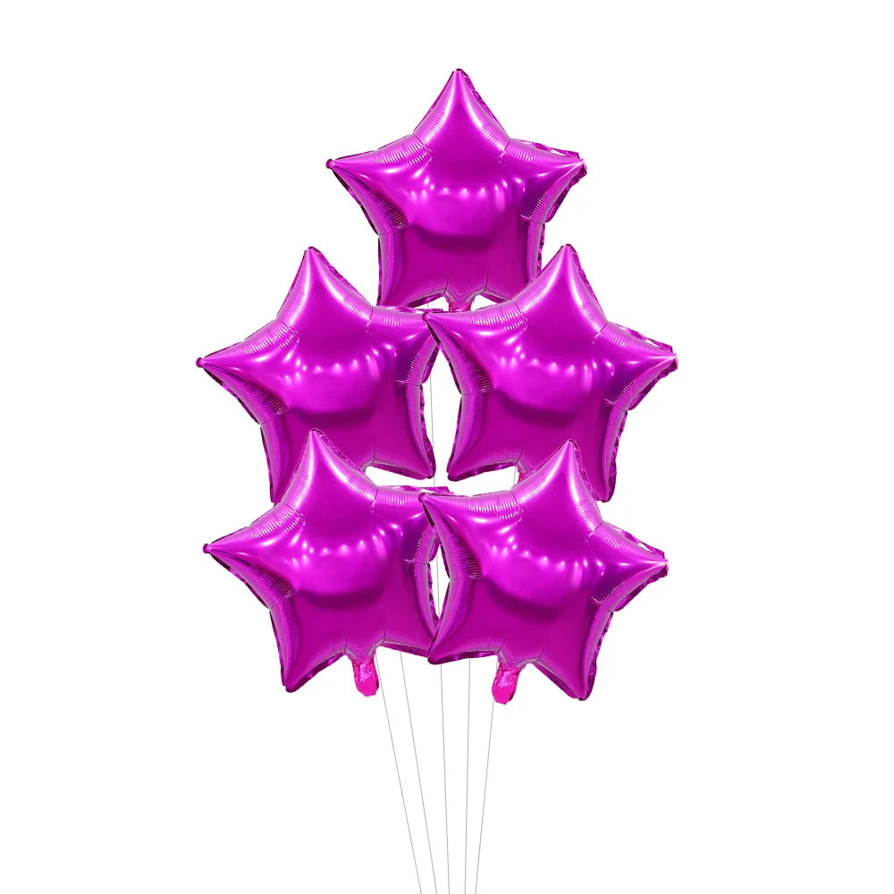 5Pcs 18inch Gold Silver Foil Star Balloon Wedding Balloons Decoration Baby Shower Children's Kids Birthday Party Balloons Globos