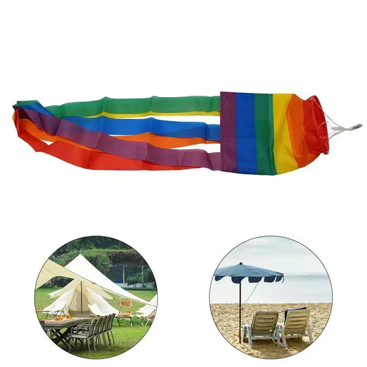 100D FABRIC 35 X 5 X 5 Inch 5 Feet Porch Deck 88 X 13 X 13cm Party Decoration Polyester Rainbow Windsock Backyard