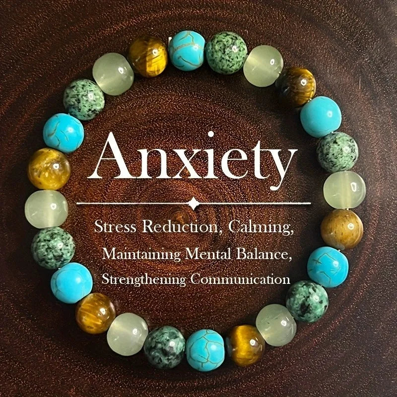 Tiger Eye Amethyst Bracelet for People Lucky Stone Jewelry Anxiety Relief Healing Crystal Gift for Wealth Abundance and Stress