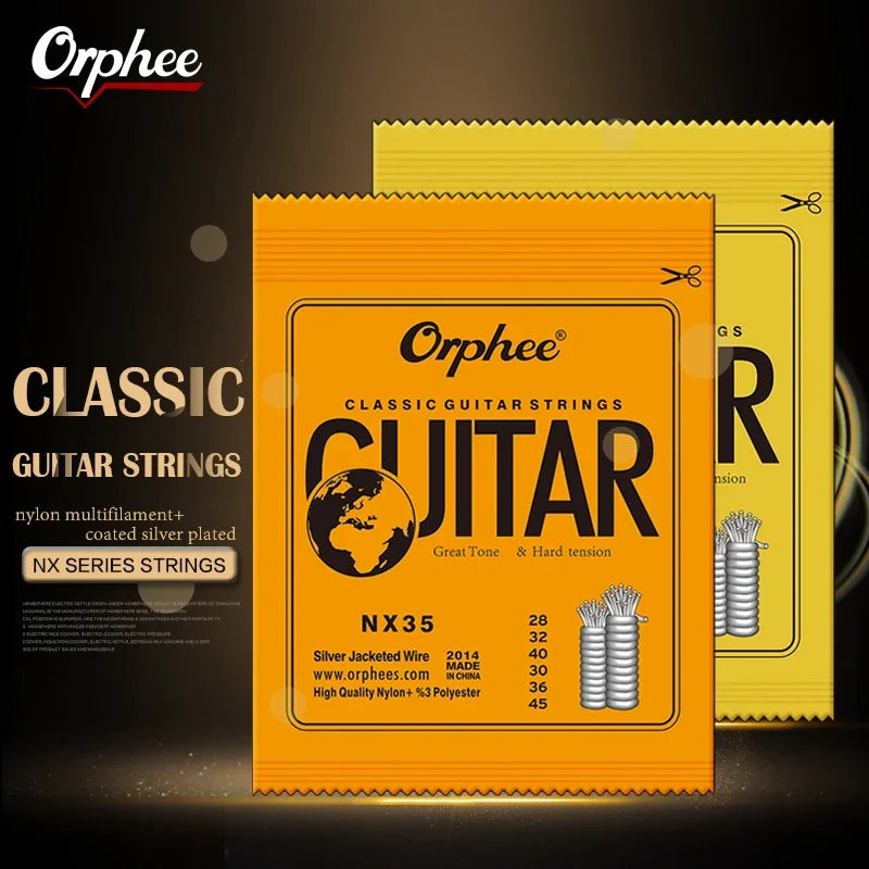 10/50 Set Orphee Classical Guitar Strings Silver Plated Wire Nylon Strings NX Series 6pcs/Set Beginners for Classic Guitar Part