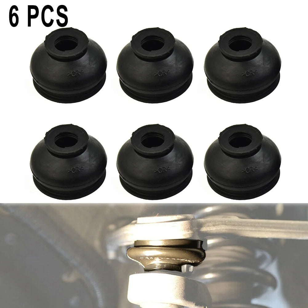 6pcs Ball Joint Boot Suspension Steering Dust Cover Track Tie Linkage Rubber Dust Boot Covers Track Rod End Replacement Kit