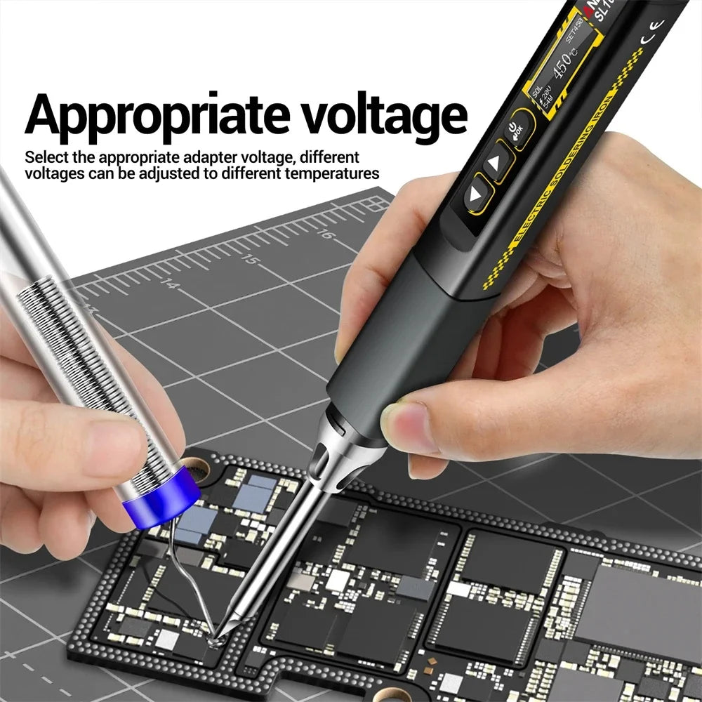 96W Smart Electric Soldering Iron Fast Heating Soldering Iron Kit 100~450℃ Adjustable Temperature Repair Solder Pen Welding Tool