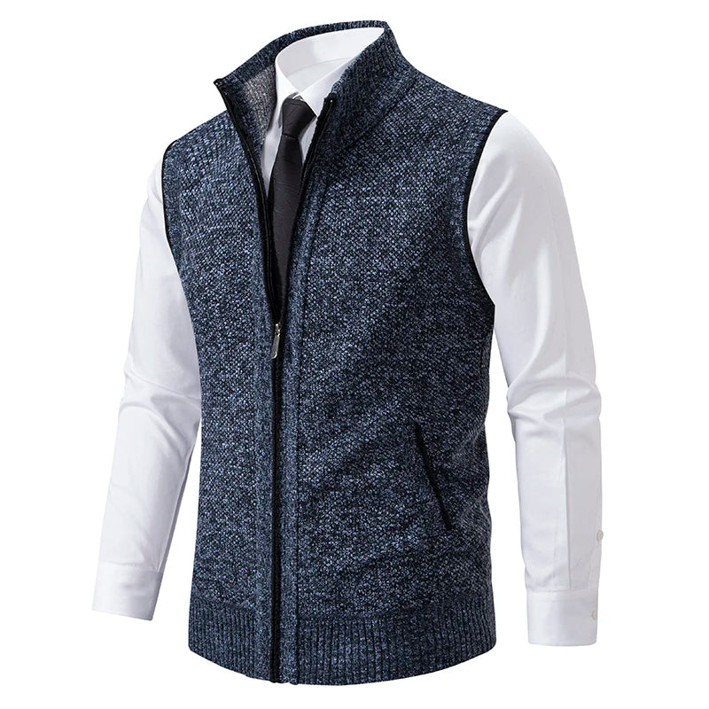 Autumn Winter Men's Sweater Vest Casual Sleeveless Knit Jackets Men Fashion Plaid V-neck Cardigans Man Clothes Knitted Waistcoat