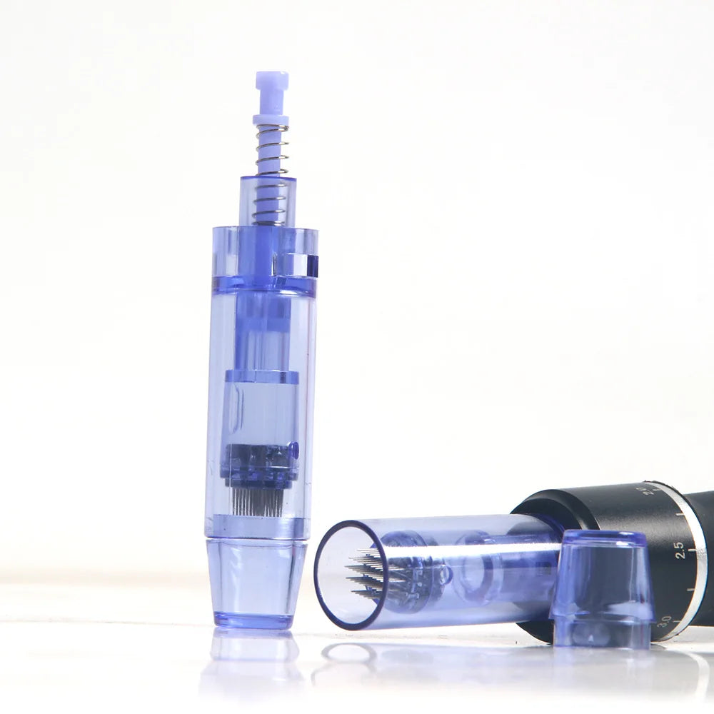10pcs Professional Blue Bayonet Needles Cartridges 9 12 24 36 42pin  Nano Size For Derma Microneedling Pen A1 Face Skin