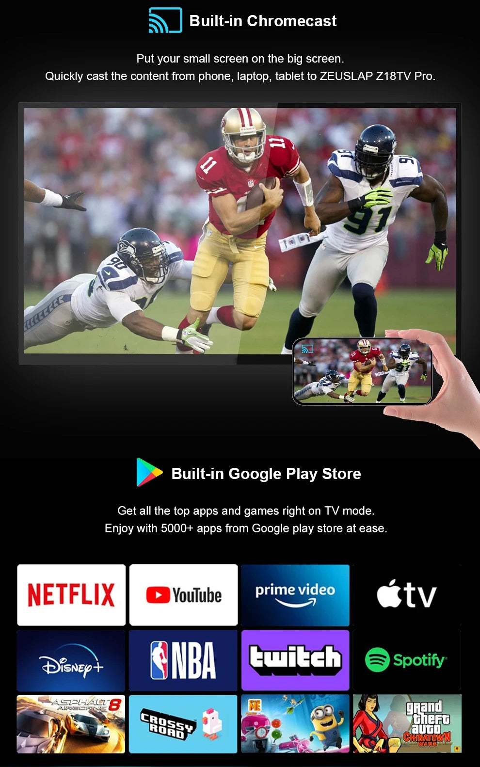 Bimawen 15.6 inch 60Hz Smart TV Portable Monitor with Google TV For Mini PC Laptop Phone Xbox PS4 PS5 Switch Game monitor