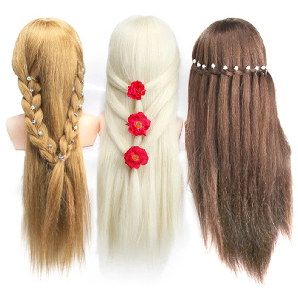 Training Head Wirh Shoulder 28inch Mannequin Head Professional Dolls Head For Cosmetology Manikin Salon Tools Brown Golden
