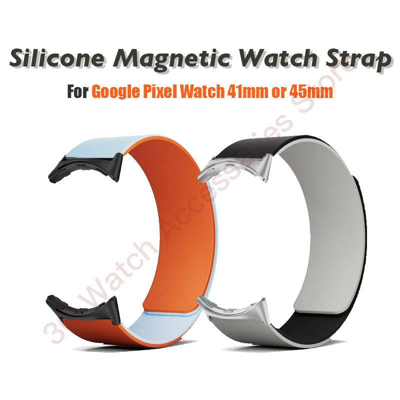 Silicone Magnetic Strap For Google Pixel Watch 4 3 2 1 41mm Accessories Sport Elastic bracelet correa Pixel Watch 3 4 45mm Band