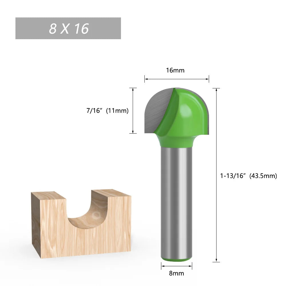 Round Bottom Over Nose Router Bit CNC 6mm Router Bit Set Carbide Ball End Mill 6mm 8mm for Wood Woodworking