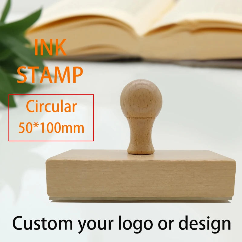 Custom Wooden Stamp Seal Personalized Logo Wedding Party Packaging Stamp Company Address&Name Self Inking Rubber Stamp Artwork